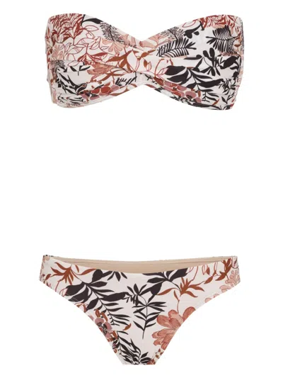 Amir Slama Floral-print Bikini In White
