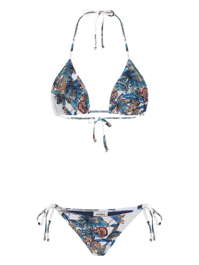 Amir Slama Floral-print Bikini In White