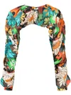 Amir Slama Floral-print Bolero Jacket In Multicolour