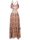 Amir Slama Floral-print Cut-out Dress In Multicolour