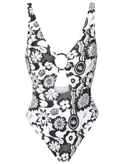 Amir Slama Floral-print Cut-out Swimsuit In Multicolour