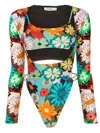 Amir Slama Floral-print Cut-out Swimsuit In Multicolour