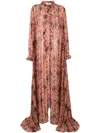 Amir Slama Floral-print Flared Silk Dress In Red
