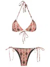 Amir Slama Floral-print Halterneck Bikini In Multicolour