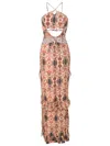 Amir Slama Floral-print Halterneck Dress In Multicolour
