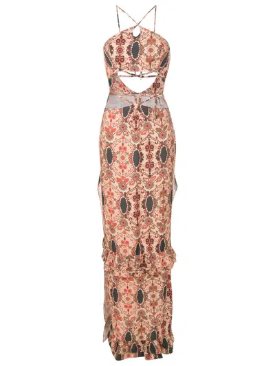 Amir Slama Floral-print Halterneck Dress In Multicolour