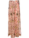 Amir Slama Floral-print High-waisted Skirt In Multicolour