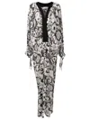 Amir Slama Floral-print Kaftan Beach Dress In White