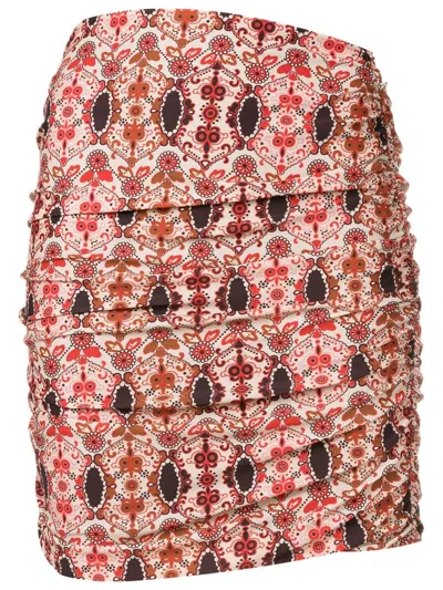 Amir Slama Floral-print Mini Skirt In Multicolour