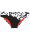 Amir Slama Floral-print Panelled Swim Trunks In Black
