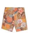 Amir Slama Floral-print Shorts In Brown
