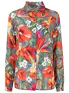Amir Slama Floral-print Silk Shirt In Multicolour