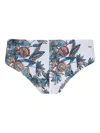 Amir Slama Floral-print Swim Briefs In White