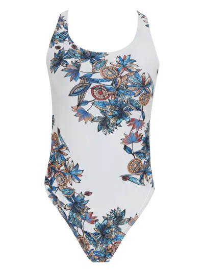 Amir Slama Floral-print Swimsuit In Multi
