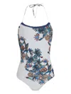 Amir Slama Floral-print Swimsuit In White