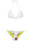 Amir Slama Floral-print Triangle Bikini In White