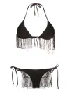 Amir Slama Floral-print Two-piece Bikini Set In Black