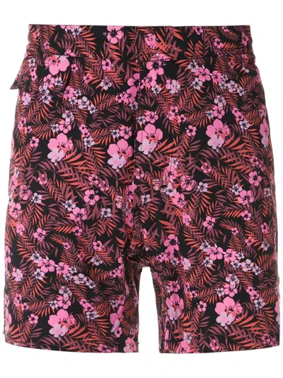 Amir Slama Floral Tactel Swim Shorts In Black