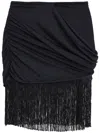Amir Slama Fringe-detail Mini Skirt In Black