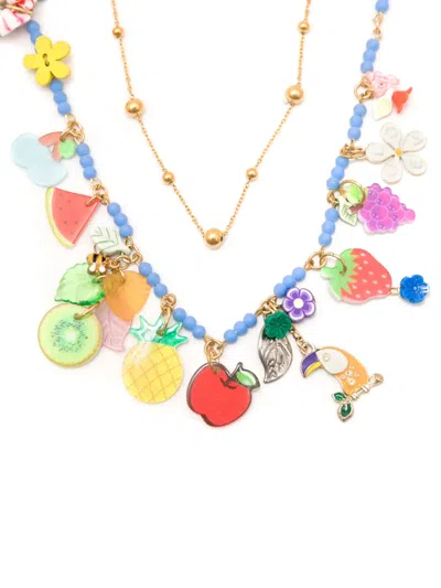Amir Slama Fruit-charm Layered Necklace In Multicolour