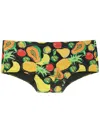 Amir Slama Fruit-print Swim Trunks In Black