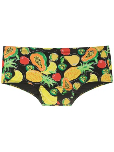 Amir Slama Fruit-print Swim Trunks In Black