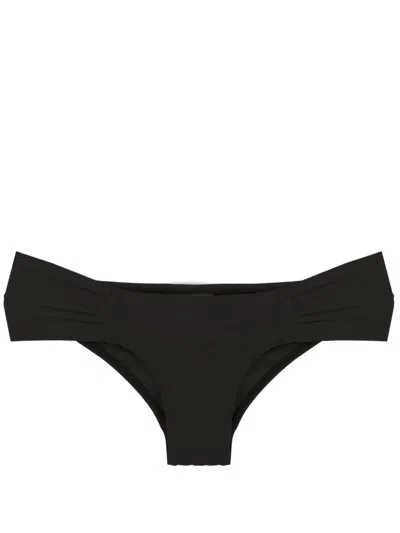 Amir Slama Gathered Low-waisted Bikini Bottoms In Black