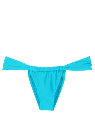 Amir Slama Gathered Low-waisted Bikini Bottoms In Blue