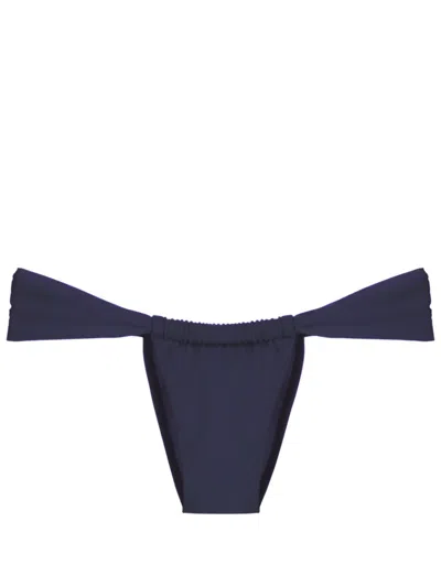 Amir Slama Gathered Low-waisted Bikini Bottoms In Blue