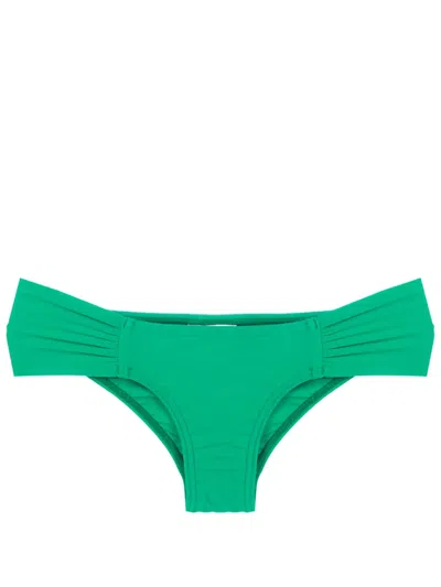 Amir Slama Gathered Low-waisted Bikini Bottoms In Green
