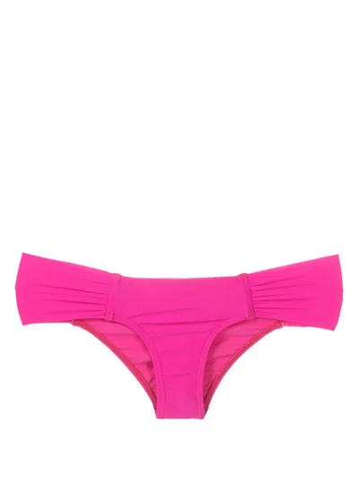 Amir Slama Gathered Low-waisted Bikini Bottoms In Pink