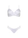Amir Slama Gathered String Bikini In White