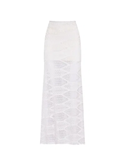 Amir Slama Geometric Openwork Skirt In White