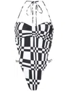 Amir Slama Badeanzug Mit Geometrischem Print In Black