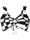 Amir Slama Top Mit Geometrischem Print In Black