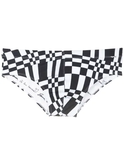Amir Slama Badehose Mit Geometrischem Print In Black