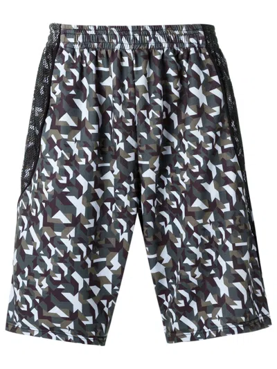 Amir Slama Geometric Print Track Shorts In Black