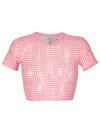 Amir Slama Cropped-t-shirt Mit Vichy-karo In Red
