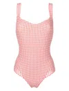 Amir Slama Gingham-check Pattern Swimsuit In Red
