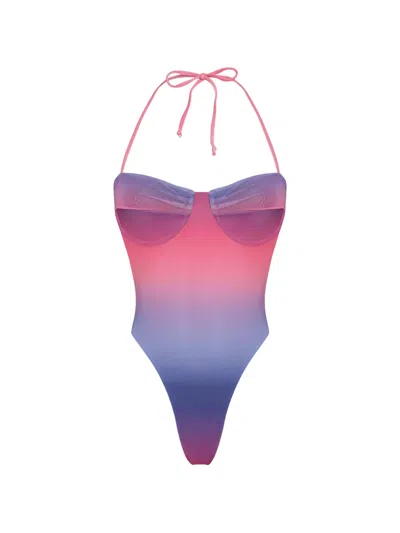 Amir Slama Gradient-effect Cut-out Swimsuit In Animal Print