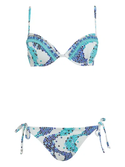 Amir Slama Graphic-patterned Bikini In White