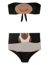 Amir Slama Graphic-print Two-piece Bikini Set In Black