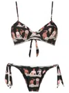 Amir Slama Graphic-print Bikini Bottoms In Black