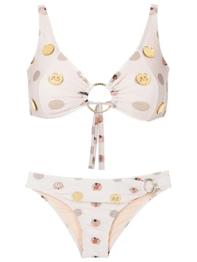 Amir Slama Graphic-print Bikini In Neutrals