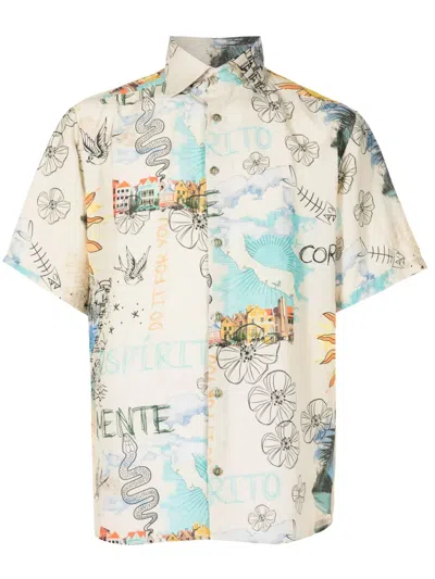 Amir Slama Graphic-print Button-up Shirt In Multicolour