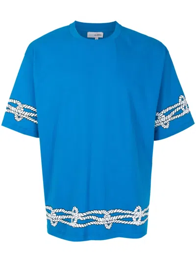 Amir Slama Graphic-print Cotton T-shirt In Blue