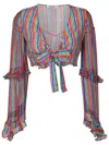 Amir Slama Cropped-top Mit Grafischem Print In Multicolour