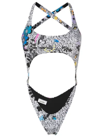 Amir Slama Graphic-print Cut-out Detailing Swimsuit In Multicolour