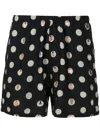 Amir Slama Polka Dot-print Deck Shorts In Black