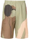 Amir Slama Graphic-print Deck Shorts In Green